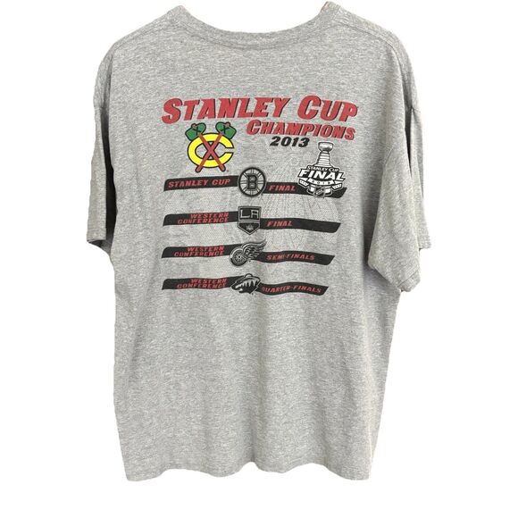 2013 NHL Stanley Cup Men XL Finals Champions Chicago Blackhawks Gray Hockey VNTG - Picture 4 of 8